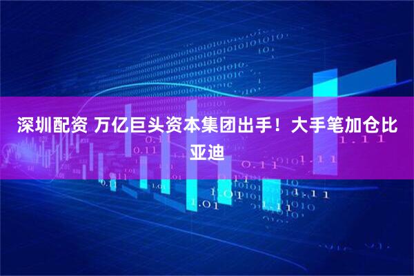 深圳配资 万亿巨头资本集团出手！大手笔加仓比亚迪